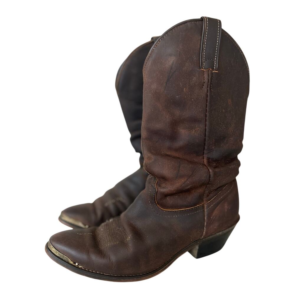 Vintage Code West Cowboy Boots Distressed Leather Western Boots 80s 90s USA 7.5